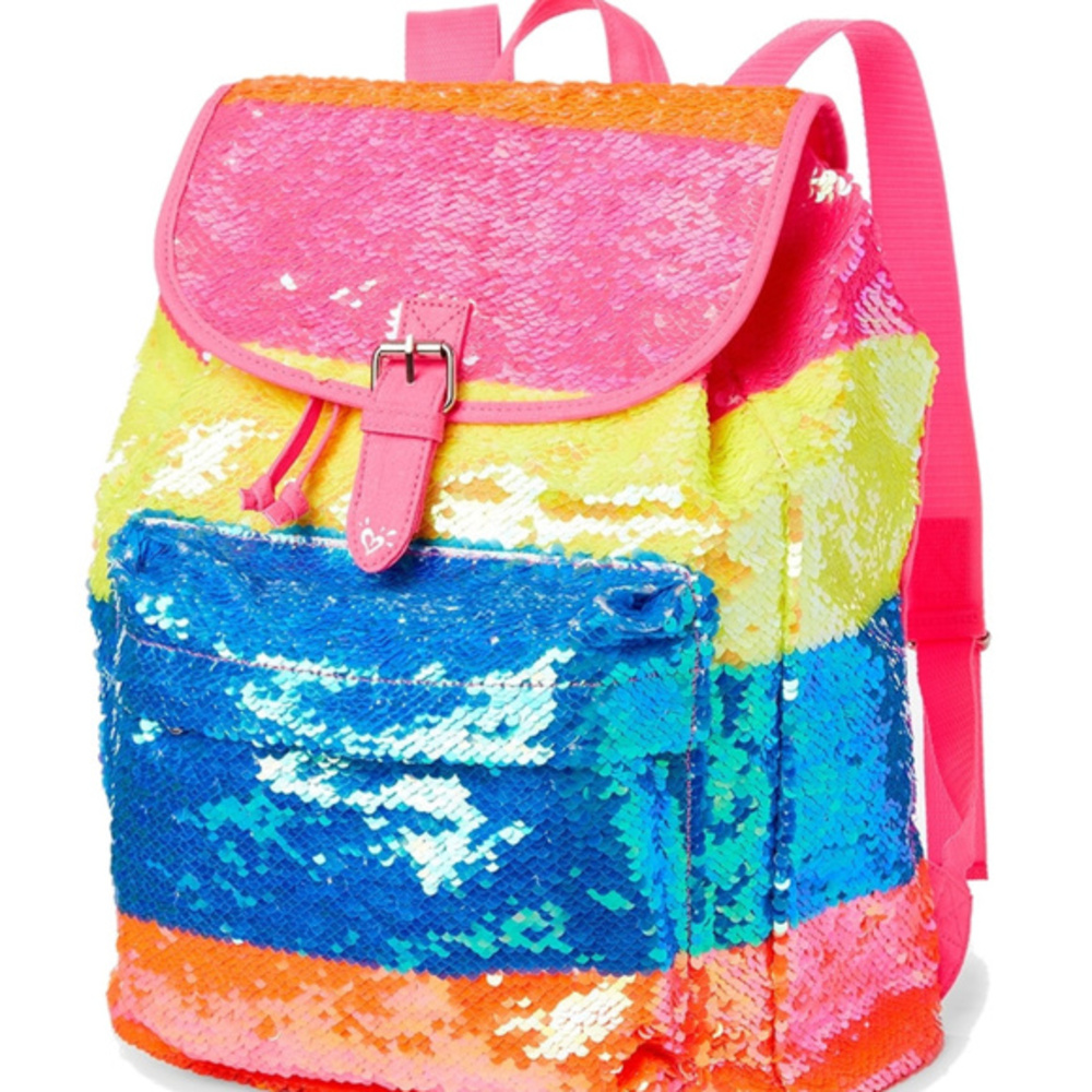 Justice Rainbow Flip Sequin Rucksac Purse Backpack